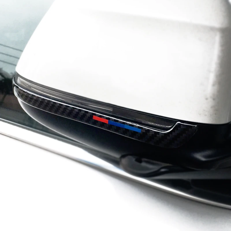 

For BMW X3 X4 X5 X6 F25 F26 F15 F16 2PCS Carbon Fiber Car Rearview Mirror Anti-collision Strip Anti-rub Cover