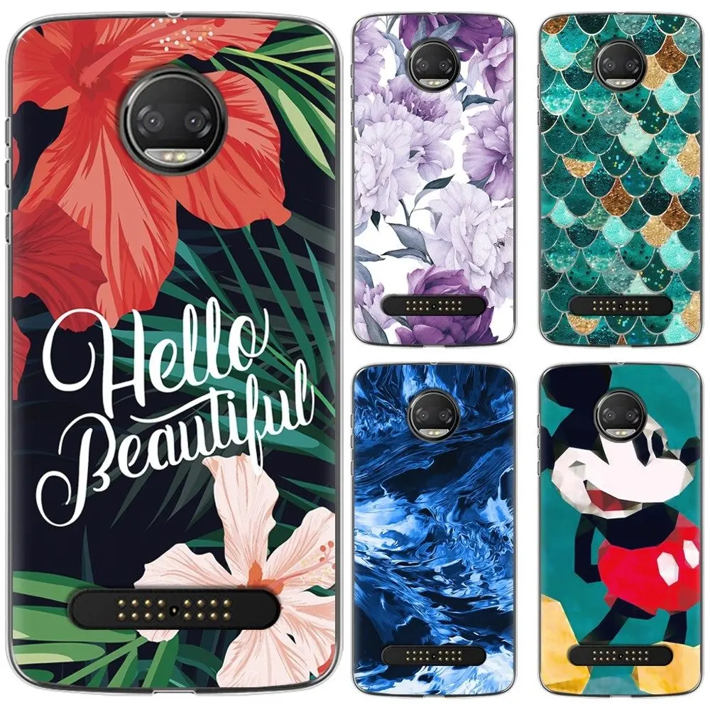 New Arrival Phone case For Moto Z2 Force (Z 2018) 5.5-inch Fashion Design Art Painted TPU Soft Case Silicone Cover |