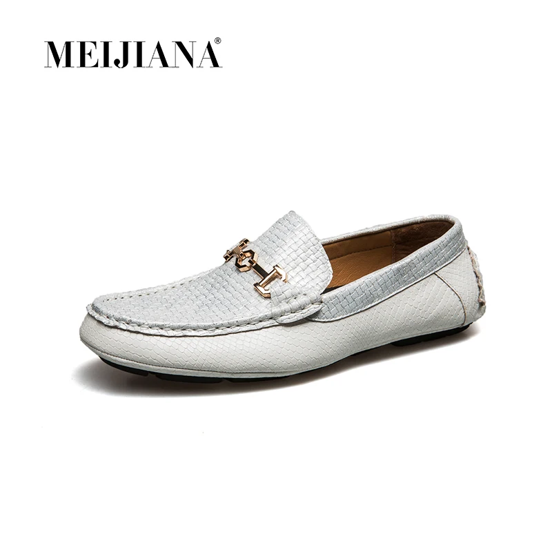 MEIJIANA Black and White Loafers Men Boat Shoes Summer Light Men's Casual Driver | Обувь