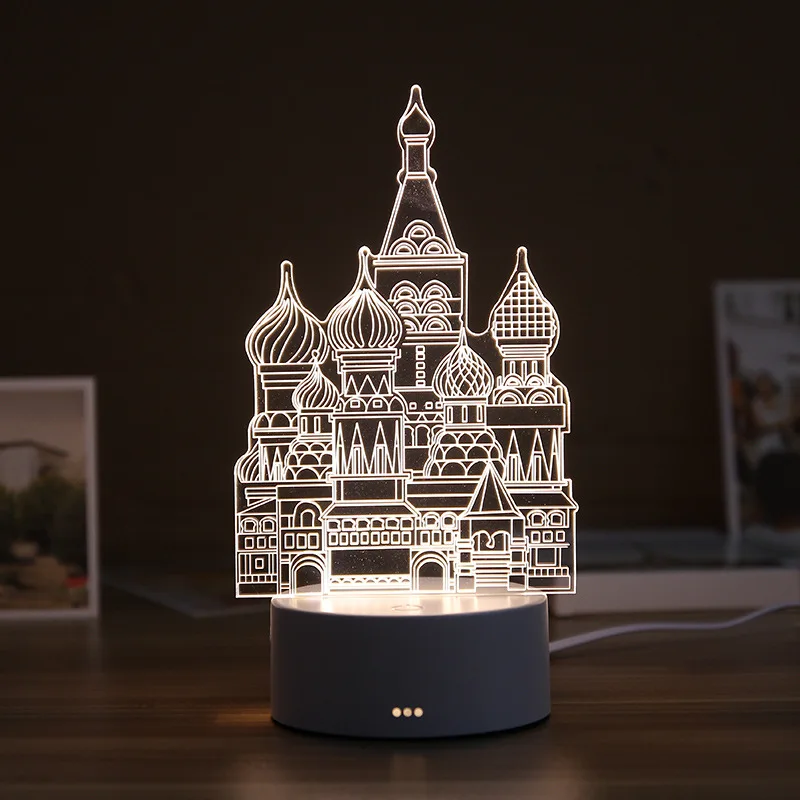 3D Смола Ночной светильник LED Настольная лампа с милым медведем любовь замок