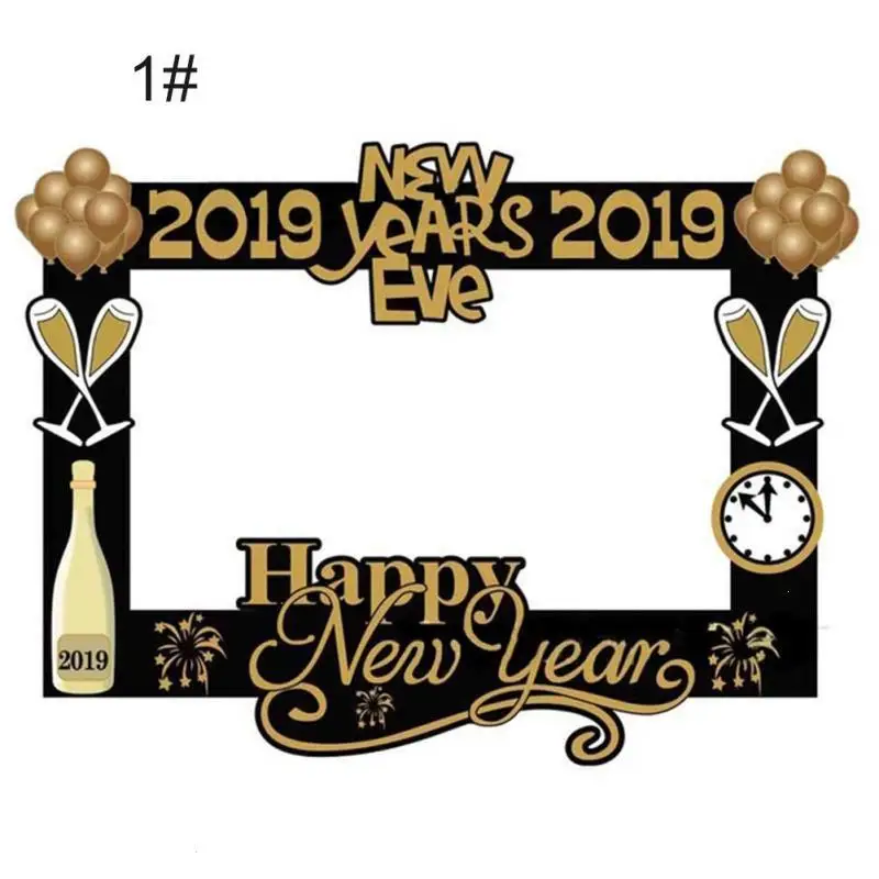 2019 Happy Новый год Frame Photo Booth для рождественской вечеринки реквизит фотографий Navidad