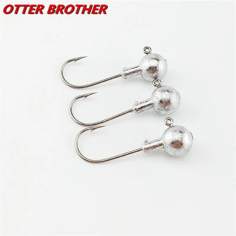 

Exposed Lead Jig Head Fishing Hook 5PCS/lot 1g 2g 3g 4g 5g 10g 20g 22g Barbed Carbon Steel Hook Soft Lure Worm Fishing Tackle