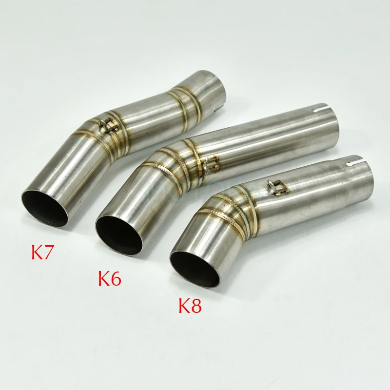 Motorcycle Exhaust Pipe Middle Link Pipe System Gsxr 750 Gsxr 600 K6 K7 K8 Stainless Steel For Modified Slip on 51mm Mufflers