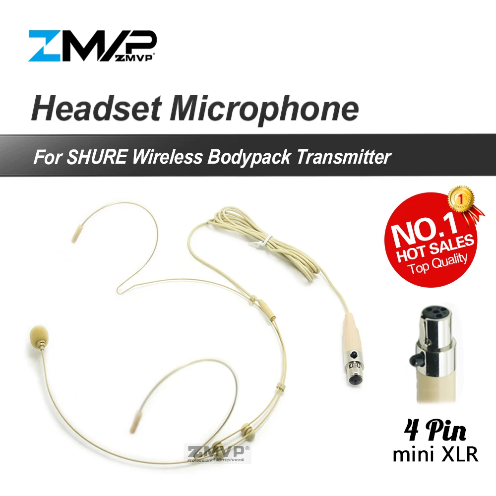 Профессиональный 4pin XLR TA4F гарнитура головной кардиоидный конденсаторный