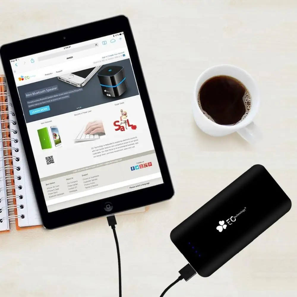 EC Технология 22400 mah Мощность Bank большой Ёмкость светодиодный 3 USB Порты и разъёмы