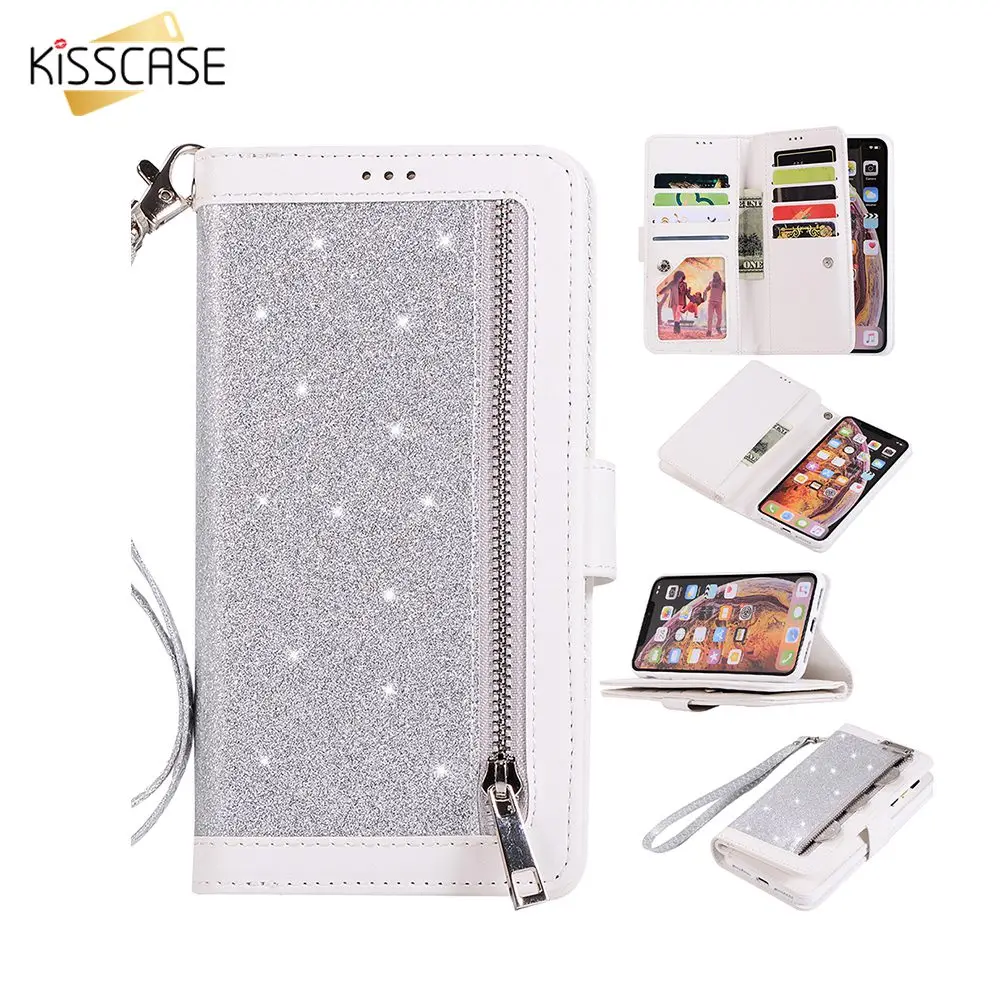 KISSCASE модный кожаный роскошный чехол бумажник с держателем для телефона Samsung S10 S8 S9