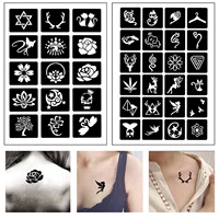10 sheet reusable tattoo temporary stencil template for henna airbrush face paint drawing scrapbooking random style