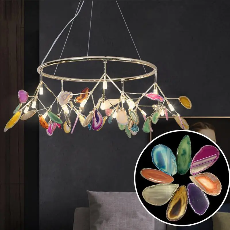 Агат срезанный подстаканник Бразилия необработанный драгоценный камень