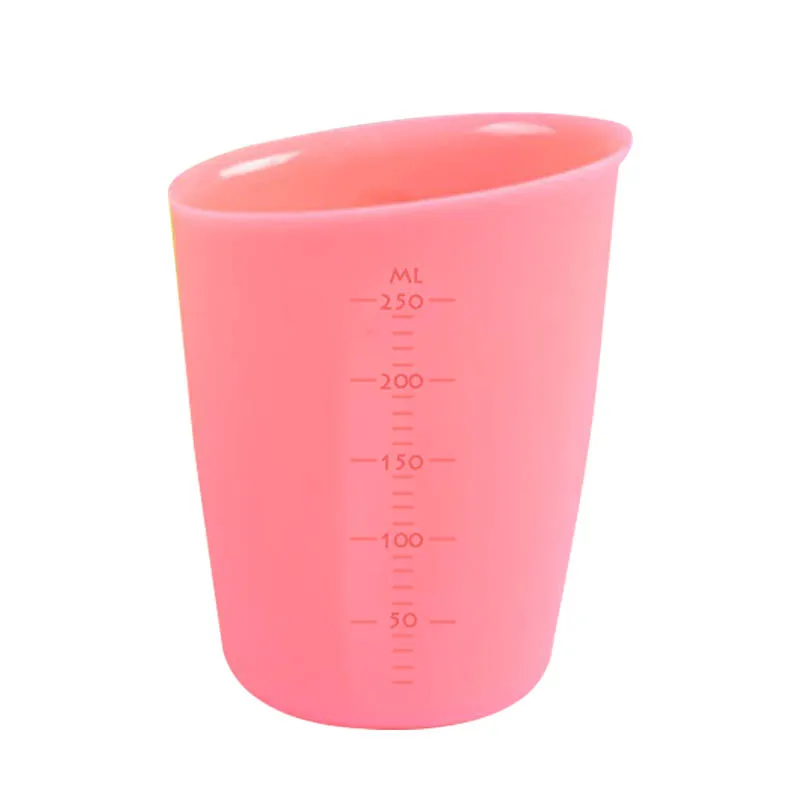 

250ML Measuring Cup Visual Double-scale Kitchen Measuring Tools Silicone Food Grade Semi-permeable Cooking Accessories