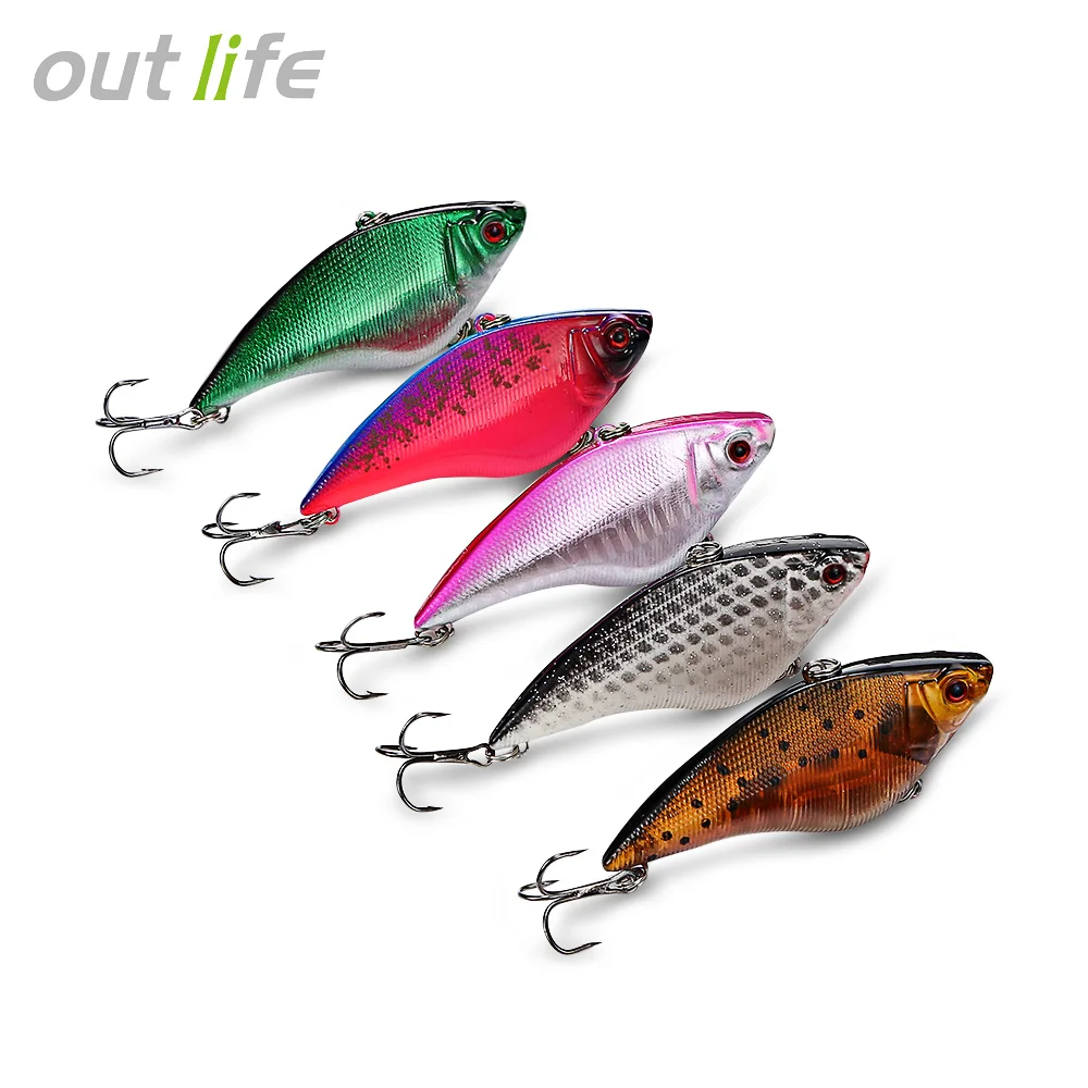 Outlife DHV002 5 шт. рыболовные приманки пластиковые жесткие наживки блесны с тройными