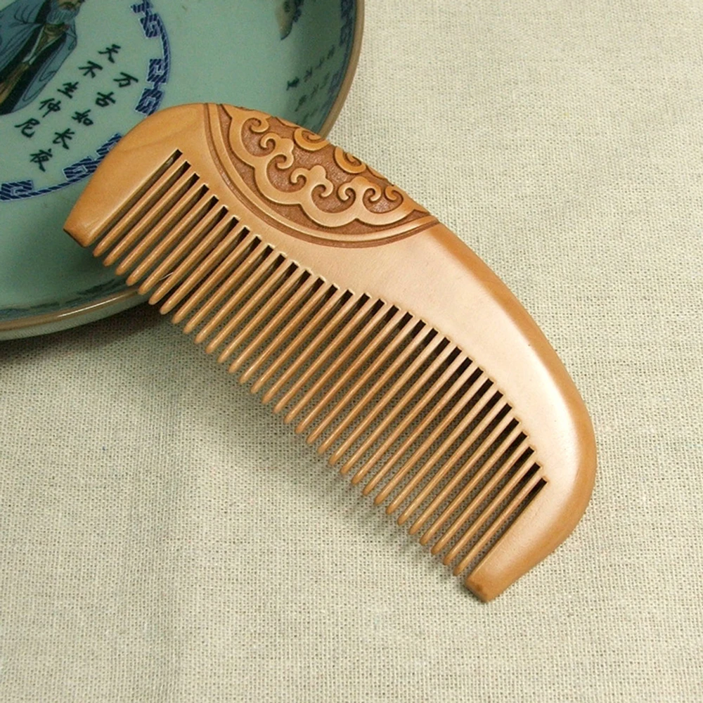 

Static Natural Massage Hairbrush Comb Pro New Peach Wood Combs Hair Brush Health Care Salon Styling Hairdressing Tool