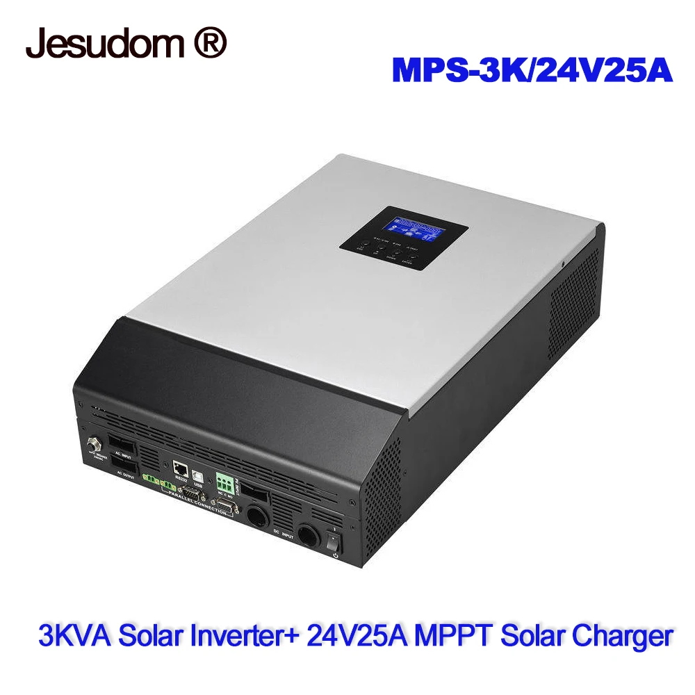 Гибридный солнечный инвертор MPPT 3KVA 24V25A 24Vdc до 230Vac встроенный контроллер