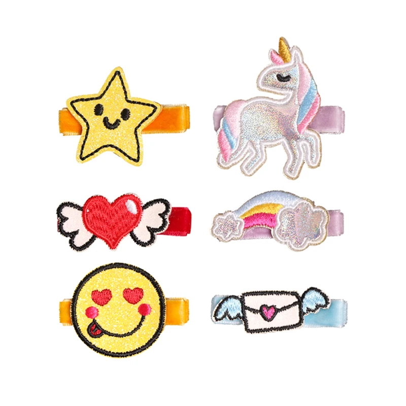 Million Love 2pcs/lot Cartoon Baby kids girl embroidery ocean animal hairpins girls hair accessories headwear clip bebes | Детская