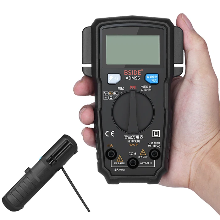 BSIDE ADMS6 Цифровой мультиметр True RMS 6000 счётчик тестер автоматический Напряжение