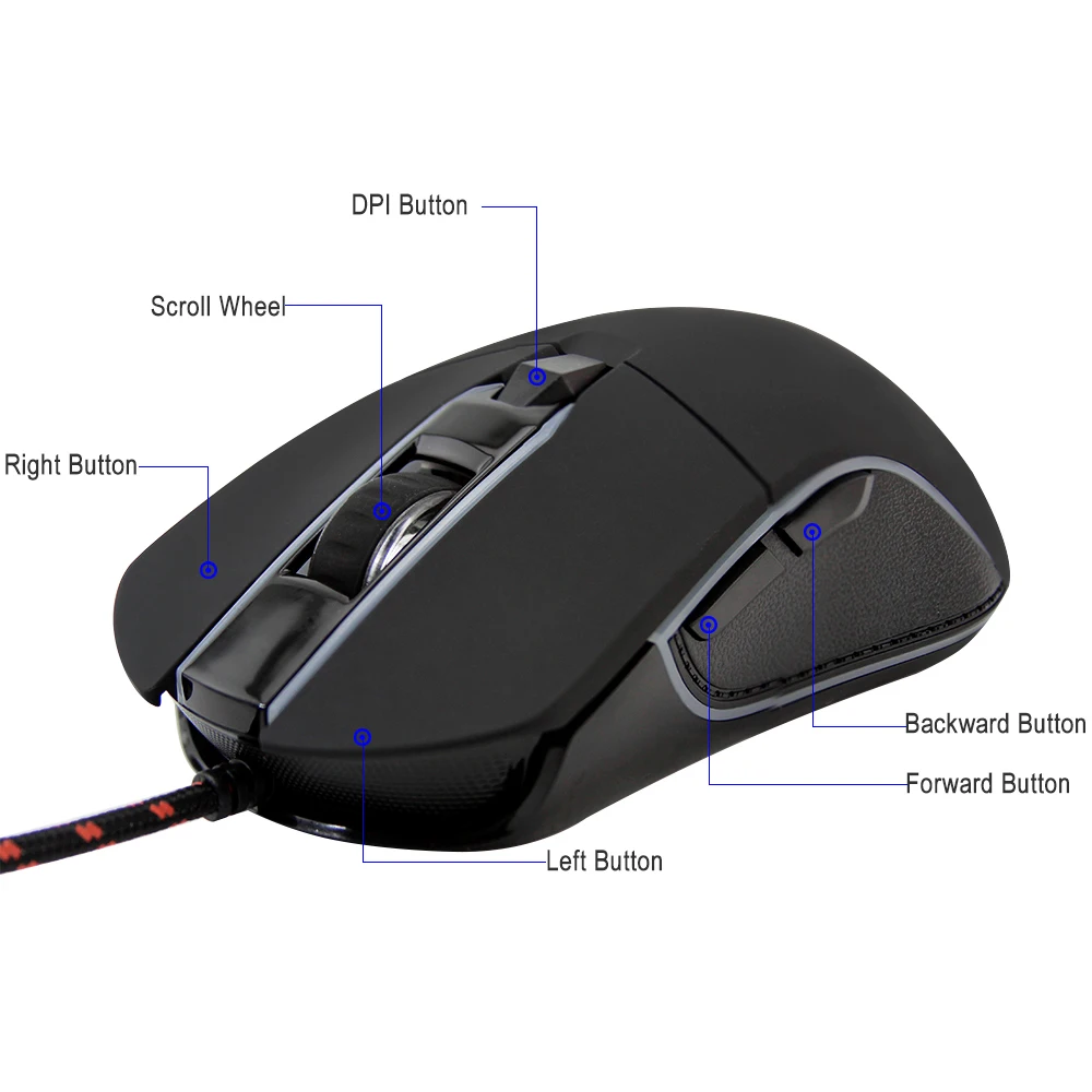 Motospeed V30 подсветкой игры Мышь RGB 3500 Точек на дюйм программирования с pad USB