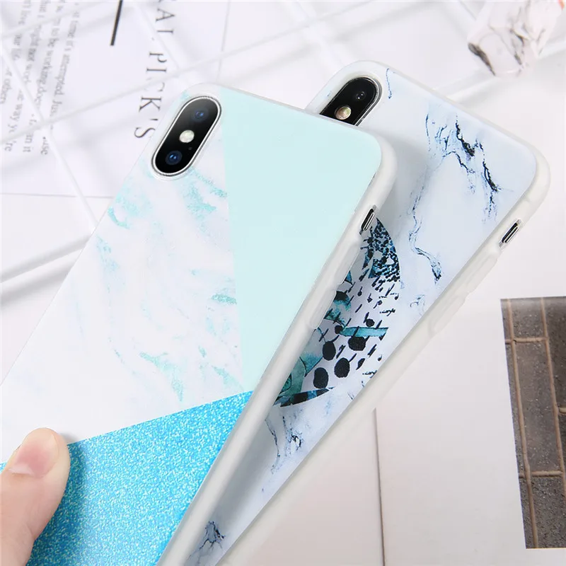 Чехол для телефона с мраморным узором USLION iPhone X XS XR Xs Max Матовая Мягкая задняя