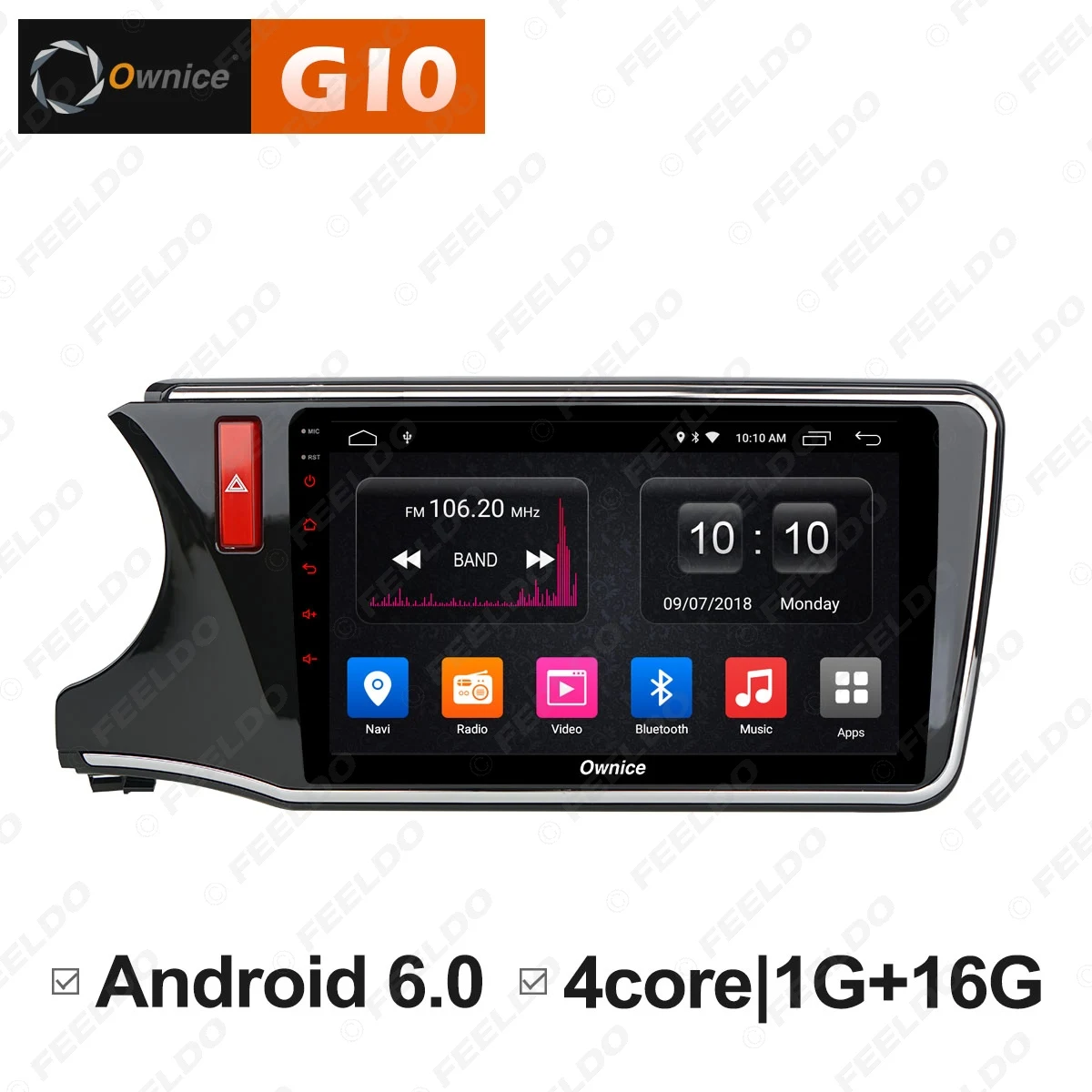 FEELDO 10 1 &quot2.5D Nano IPS экран Android 6 0 Octa Core/DDR3 2G/32G/4G LTE автомобильный медиаплеер с GPS/FM/AM