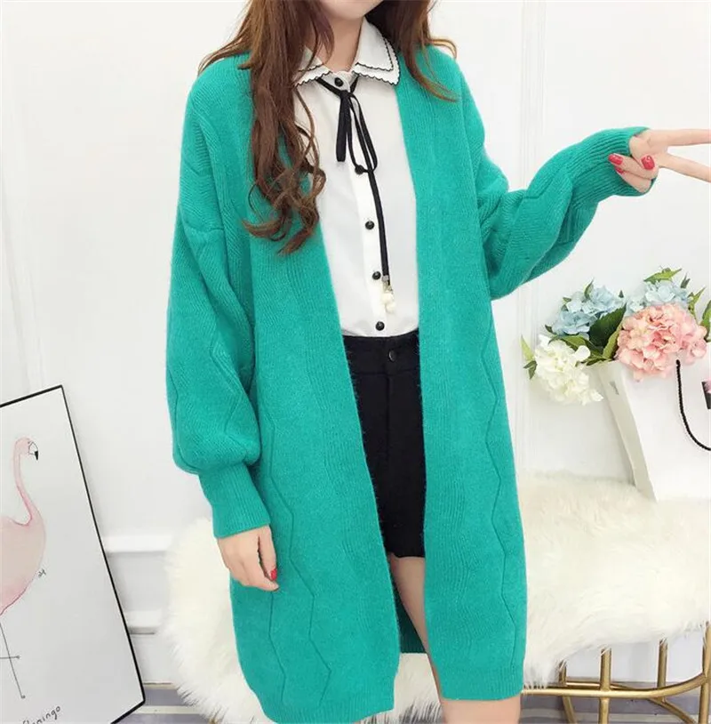 2019 осенне-зимний свитер женский корейский Свободный ленивый ветряной кардиган с