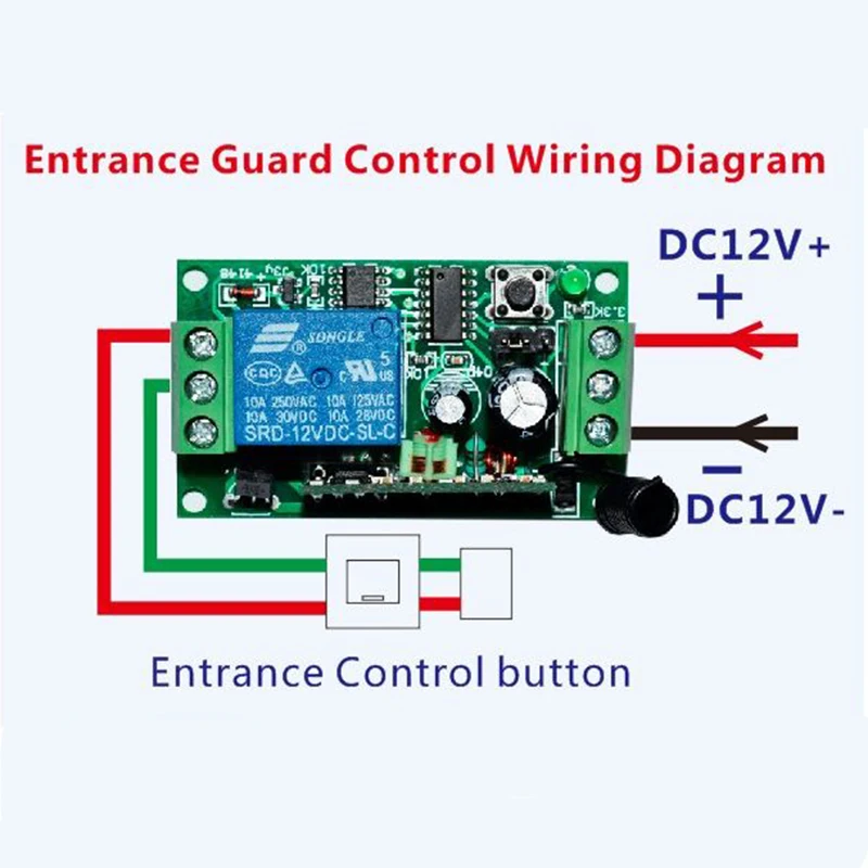 Фото DC 12V 24V 10A 1CH 1 CH Реле Беспроводной RF пульт Дистанционного Управления ABCD кнопочный переключатель передатчик + модуль приемника, 315/433 МГц №3