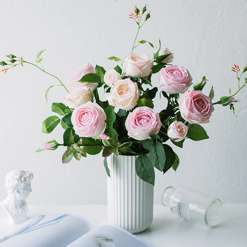 2 головки Моделирование роз искусственный реальные цветы Свадебная вечеринка