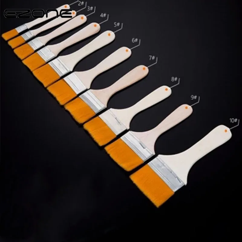 

EZONE Different Size Nylon Painting Brush For Oil Painting Watercolor Wooden Handle Soft Brush Hair Art Students Painting Pen
