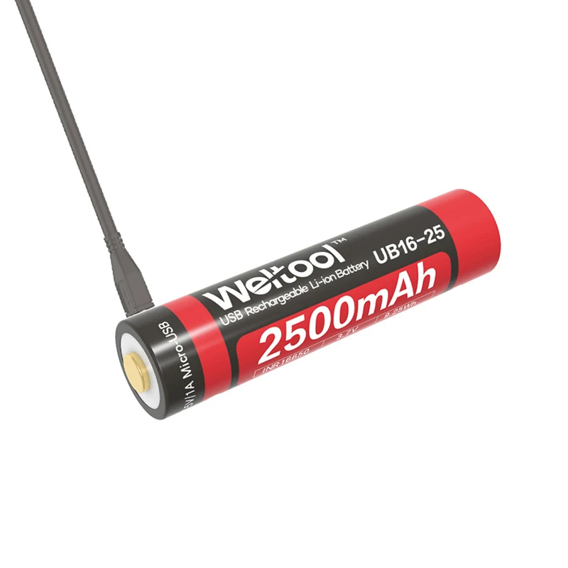 LEORY Weltool литий ионный аккумулятор 1 шт. 3 7 В 2500 мАч 16650 USB перезаряжаемый