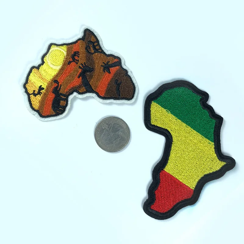 PGY 1 шт. итальянские нашивки с флагом Land Map зеленые желтые и красные вышивкой
