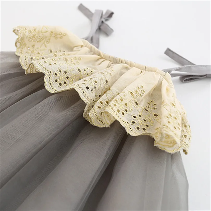 Mesh dress for girls sling lace edge ball gown 1-5Yrs Vestido de menina/Vestido bebe/Sukienka dziewczyny/Robe fille | Детская одежда и