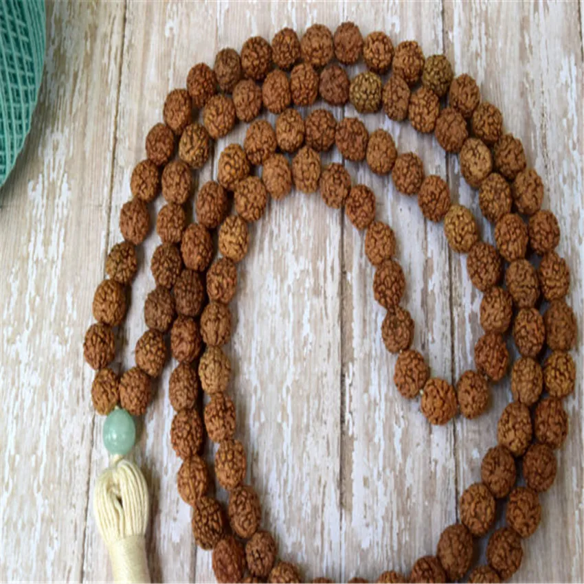 Ожерелье Rudraksha природный буддизм браслет на запястье Йога мала чешуль чакра