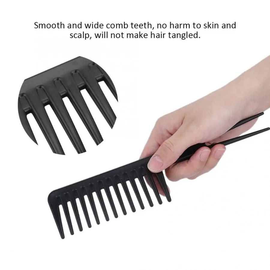 hair brush Portable Men Oil Hair Hairdressing Comb Wide Large Tooth Long Handle Hairstyle professional comb | Красота и здоровье