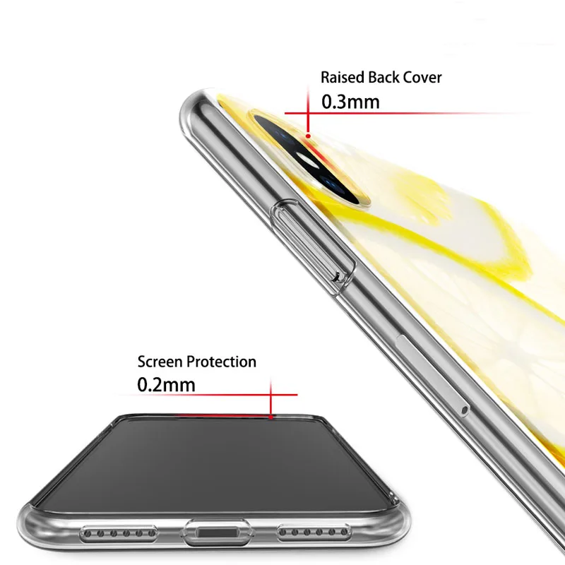 Чехол USLION для iPhone X XS XR Xs Max мягкий прозрачный чехол из ТПУ с рисунком арбуза лимона