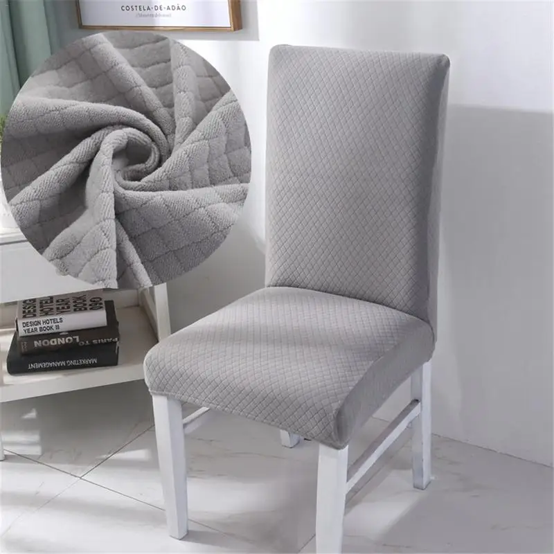 

Plaid Polar Fleece fabric chair cover Slipcovers Stretch Removable Dining seat Chair Covers Hotel Banquet Seat Covers house
