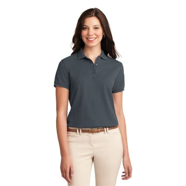 Порты и разъёмы Authority L500 Дамы Silk Touch Polo футболка Сталь серый Большой| |