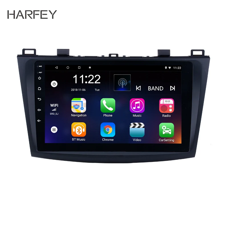 Harfey Android 8 1/7 1 9 &quot2Din автомобиля радио для 2009 2010 2011 2012 MAZDA 3 GPS Мультимедийный