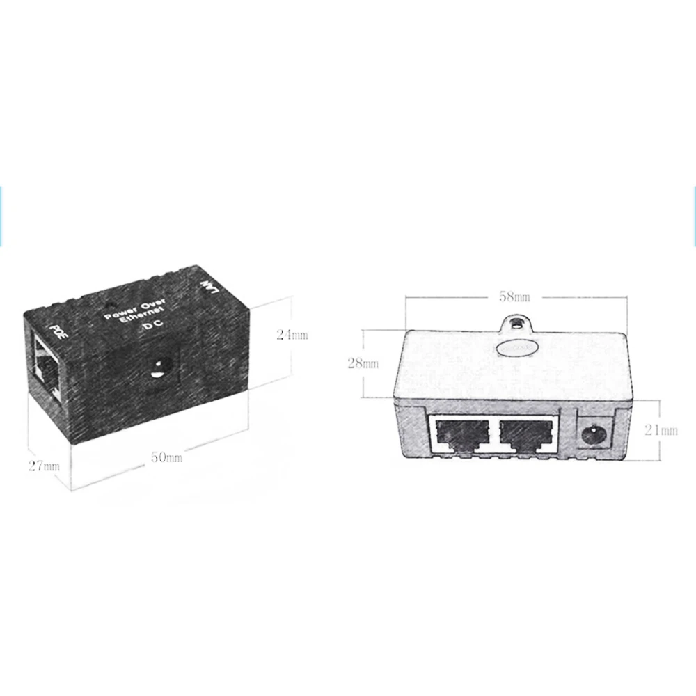 2 шт. 10 м/100Mbp Пассивный POE мощность по Ethernet RJ 45 инжектор сплиттер настенное