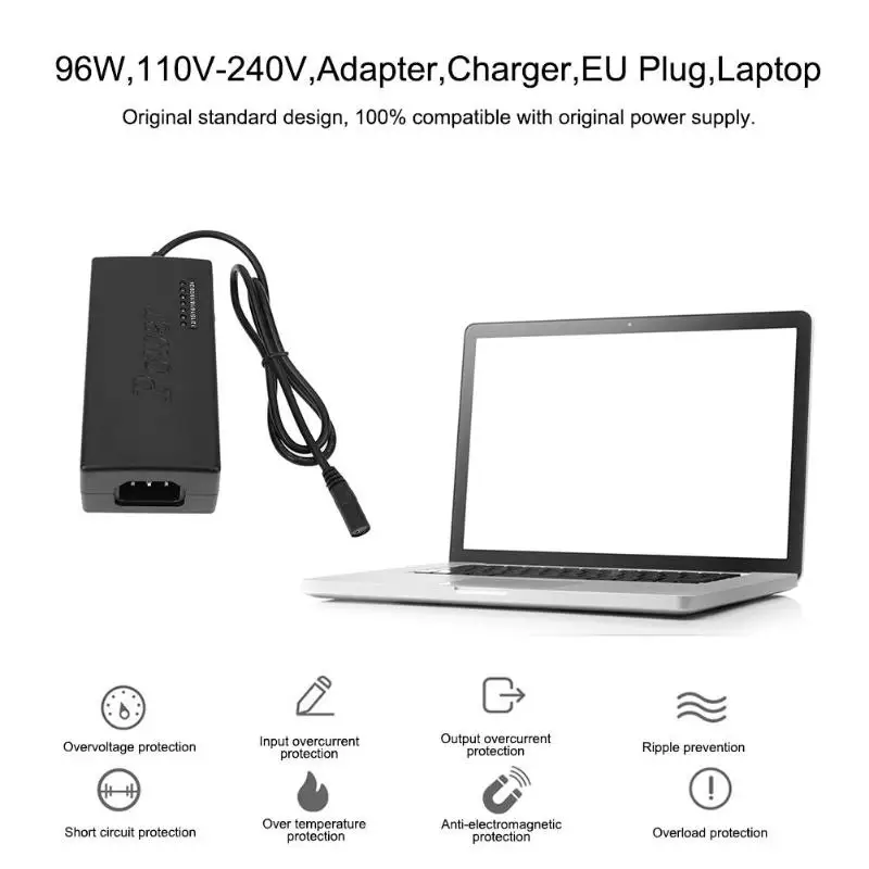 Универсальный 96W 110V 240V AC адаптер Питание Зарядное устройство ЕС Разъем для