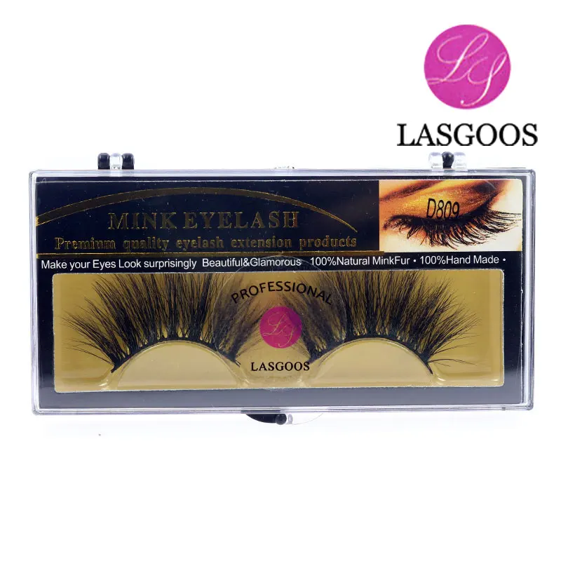 LASGOOS 2019 стиль D809 2 коробки норковые волосы 23 мм натуральные длинные накладные