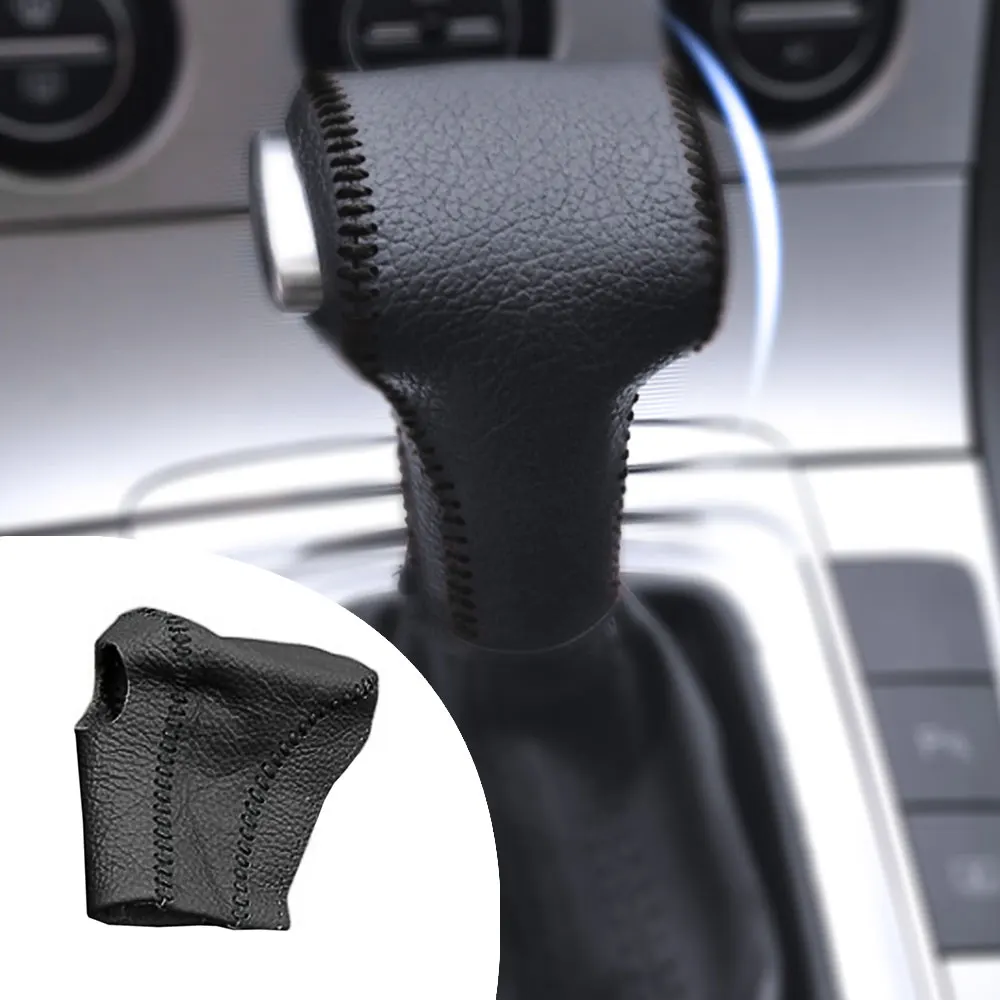 For Volkswagen MAGOTAN 09-11 CC 2010 Accessories Gear Head Covers Interior Styling PU leather Hand-Stitched Shift Knob | Автомобили и