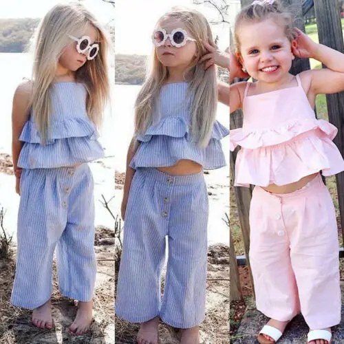 Комплект из 2 предметов летняя одежда для малышей полосатые многослойные топы