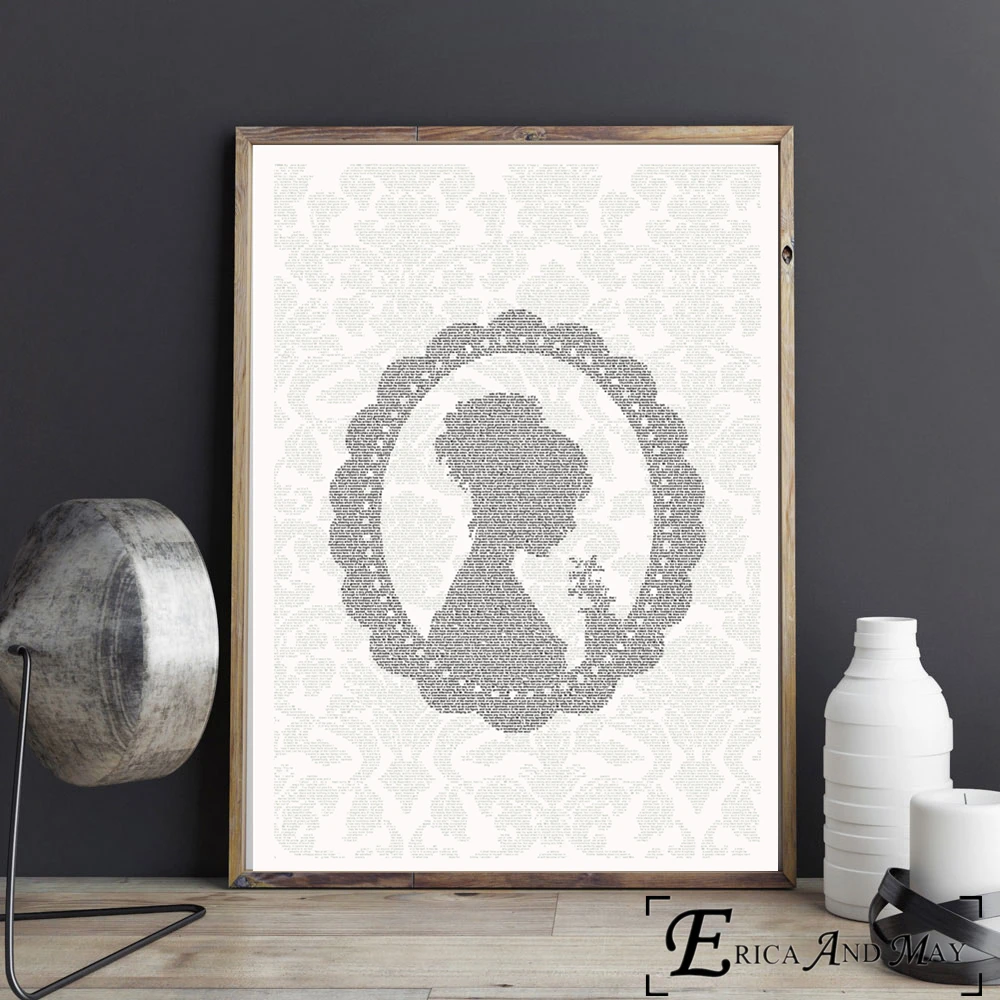 Минималистичные художественные постеры Jane Austen с историей и фотографией