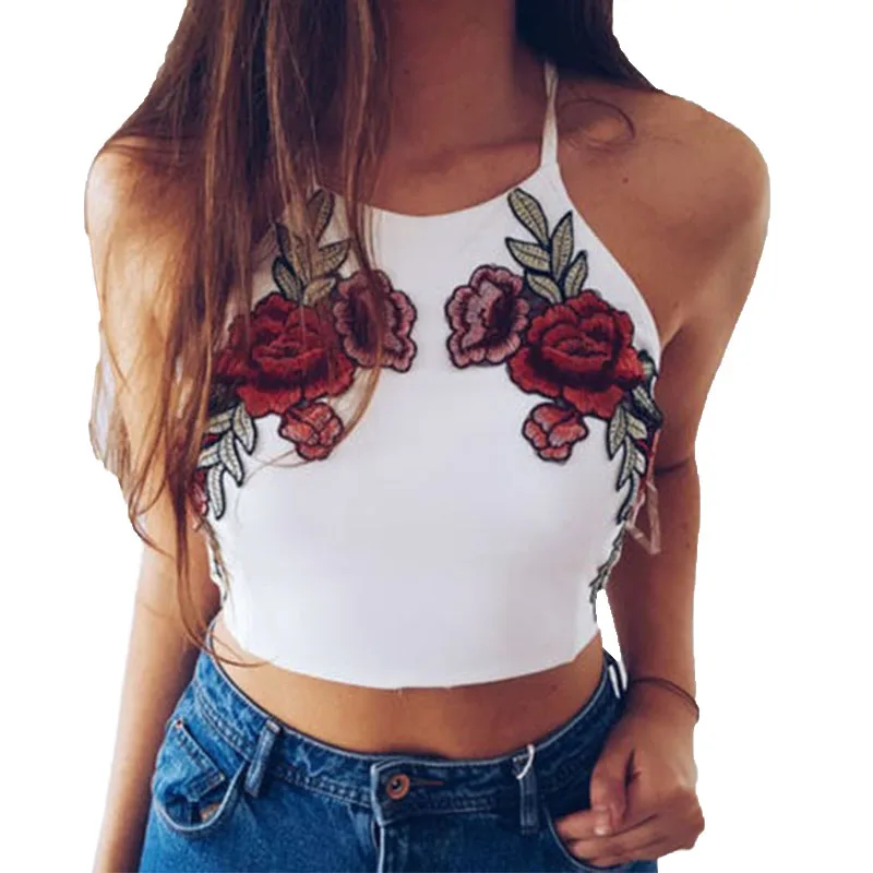 HOT Summer Embroidery Women Floral Print Bandage Vest Tops Tank Blouse Sleeveless Cothes Beach wear | Спорт и развлечения