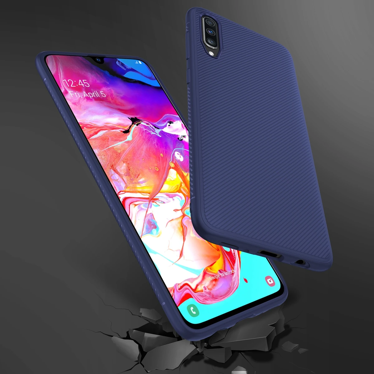 Чехол для Samsung Galaxy A70 A50 силиконовый мягкий чехол из углеродного волокна и ТПУ A40 A30