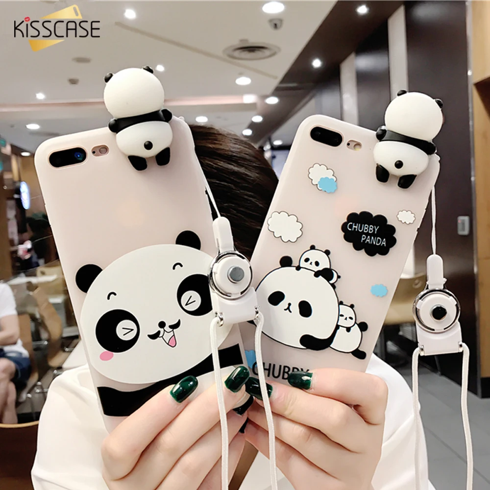 Чехол KISSCASE с милой пандой для iPhone 7 8 6 S Plus защитный чехол мобильного телефона