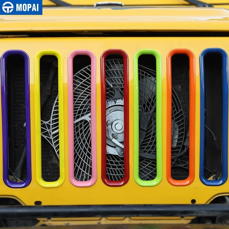 MOPAI гоночные грили для Jeep Wrangler 1997 2006 Автомобильная передняя фара решетка