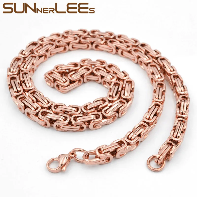 SUNNERLEES модные ювелирные изделия из нержавеющей стали ожерелье 5 мм ~ 9 Византийская
