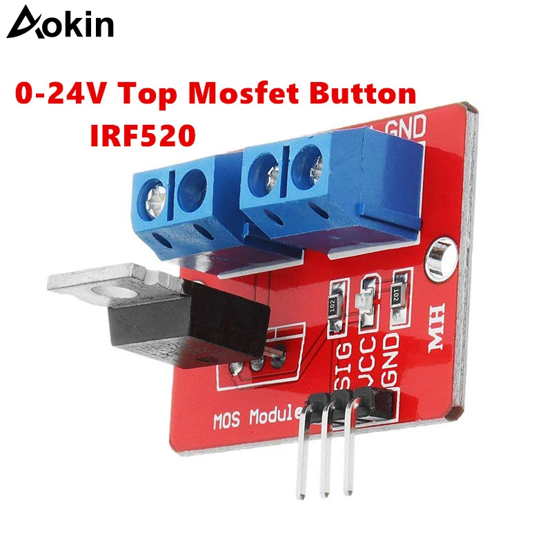 0 24 в топ Mosfet Кнопка IRF520 драйвер MOS модуль для Arduino MCU ARM Raspberry pi|Аксессуары демонстрационных стендов| |