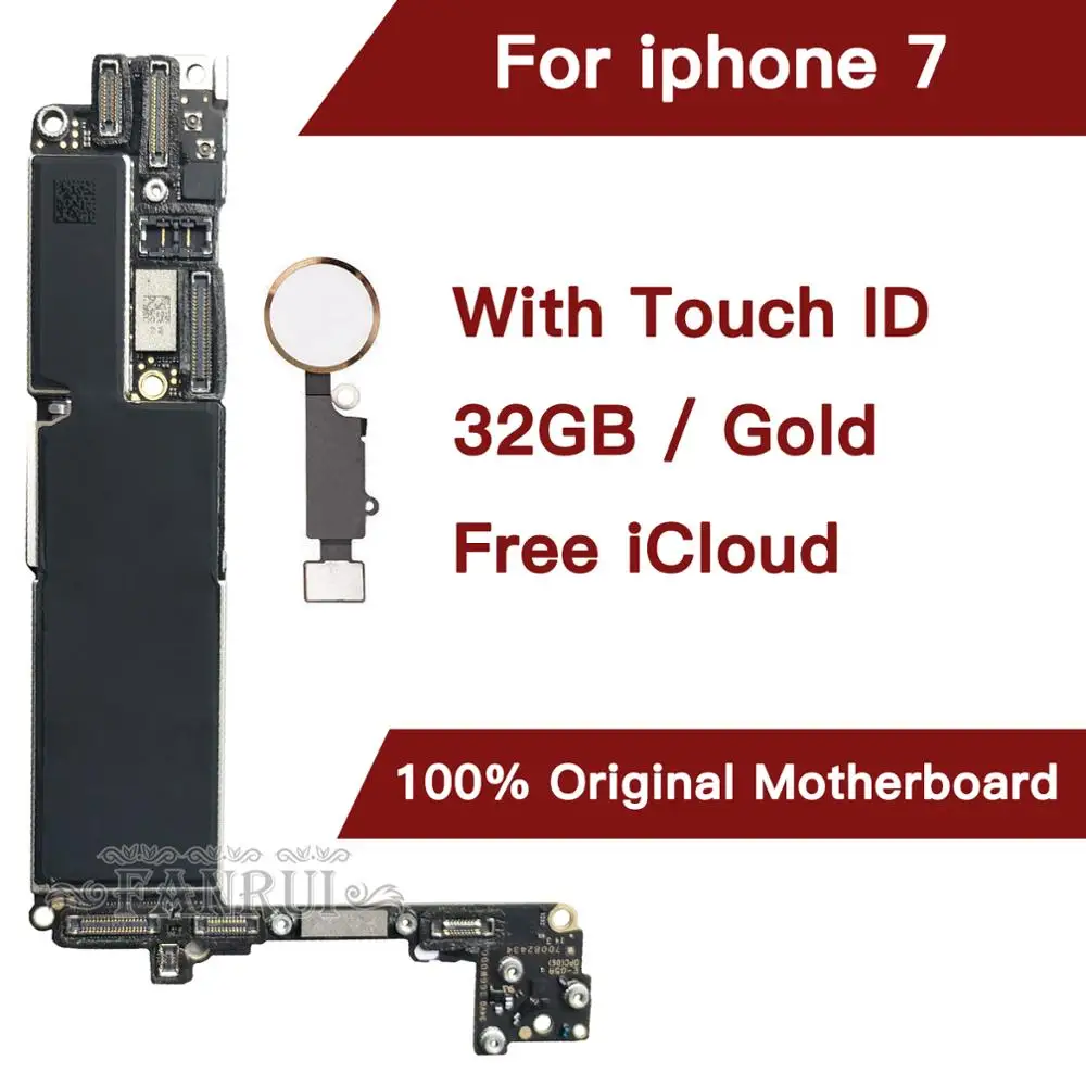 Оригинальная разблокированная материнская плата для iPhone 7 с отпечатком пальца