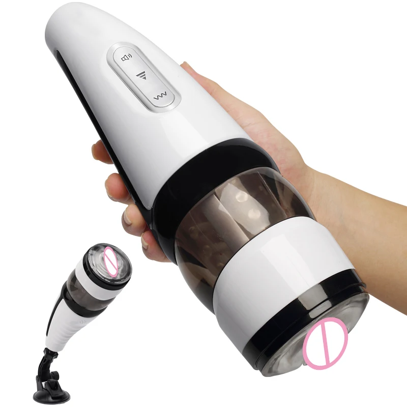 Man Hands-free Auto Sucking Vibrating Aircraft Cup Passion Cup Male Orgasm Masturbator Charging Masturbation Cup Gay Sex Toys A3