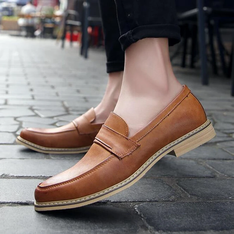 Oxfords Men Genuine Leather Brand Spring Autumn Men's Formal Shoes Dress Vintage Retro Shoe Elegant | Обувь