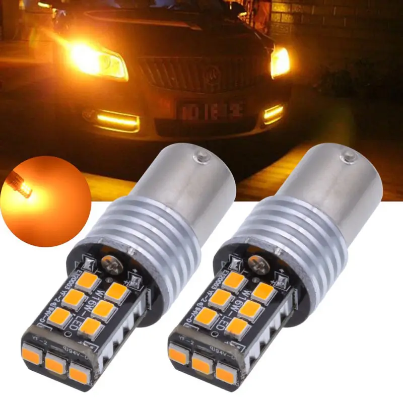 2 шт. Янтарный, оранжевый 1156-2835 15-SMD BA15S P21/5 W СВЕТОДИОДНЫЙ Автомобильный сигнальный светильник s лампа авто Обратный светильник дневной ходовой светильник